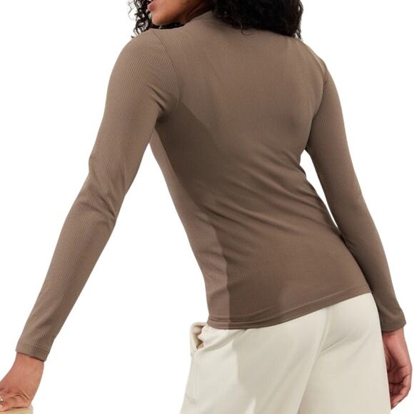 Athleta Renew Seamless Mock Neck Top Pyrite Women's Size XXS New With Tags - Picture 3 of 11